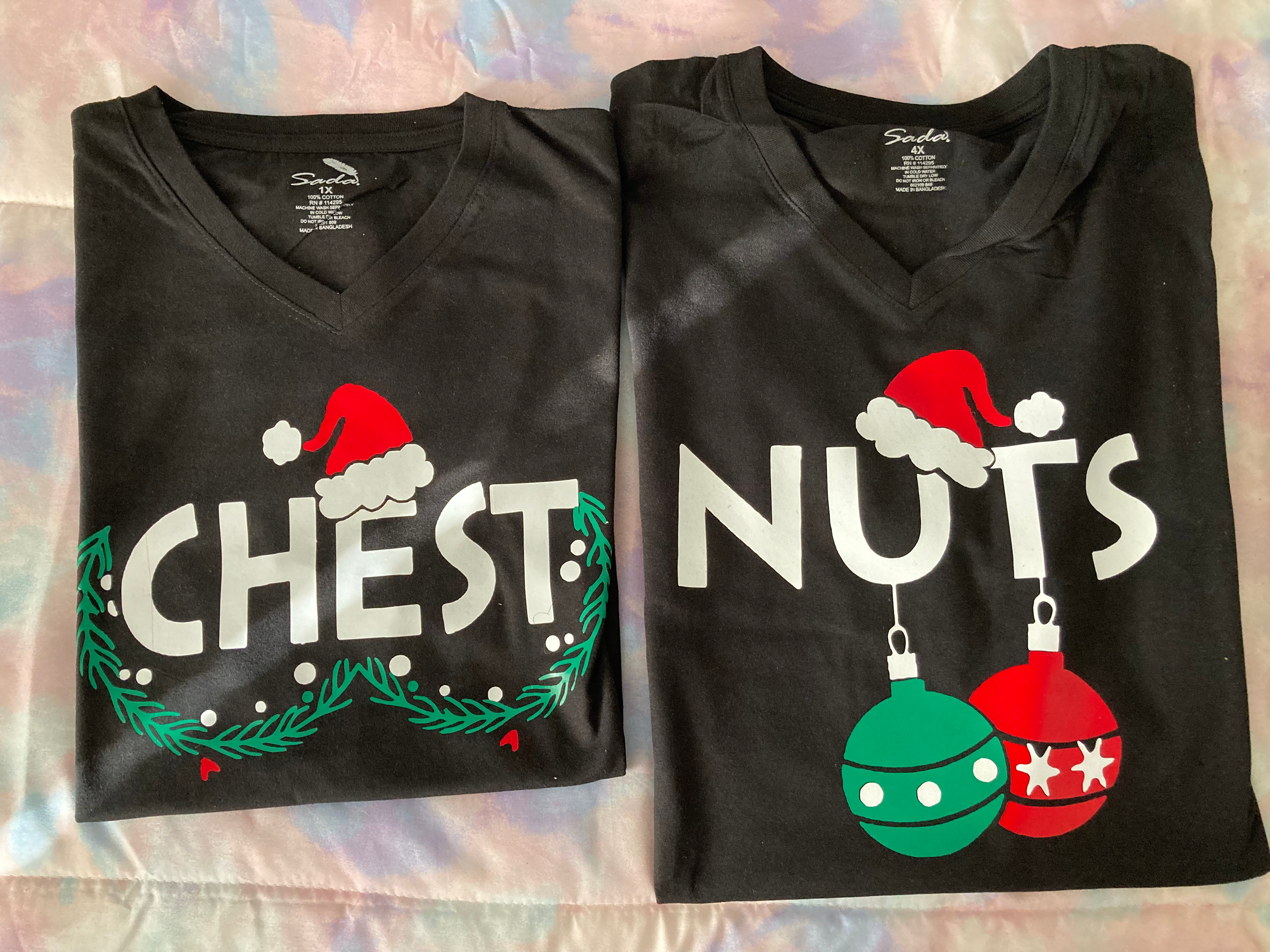 Chest Nuts Couples Christmas T-Shirt Set