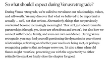 Filthy Millennial experiences a real Venus Retrograde