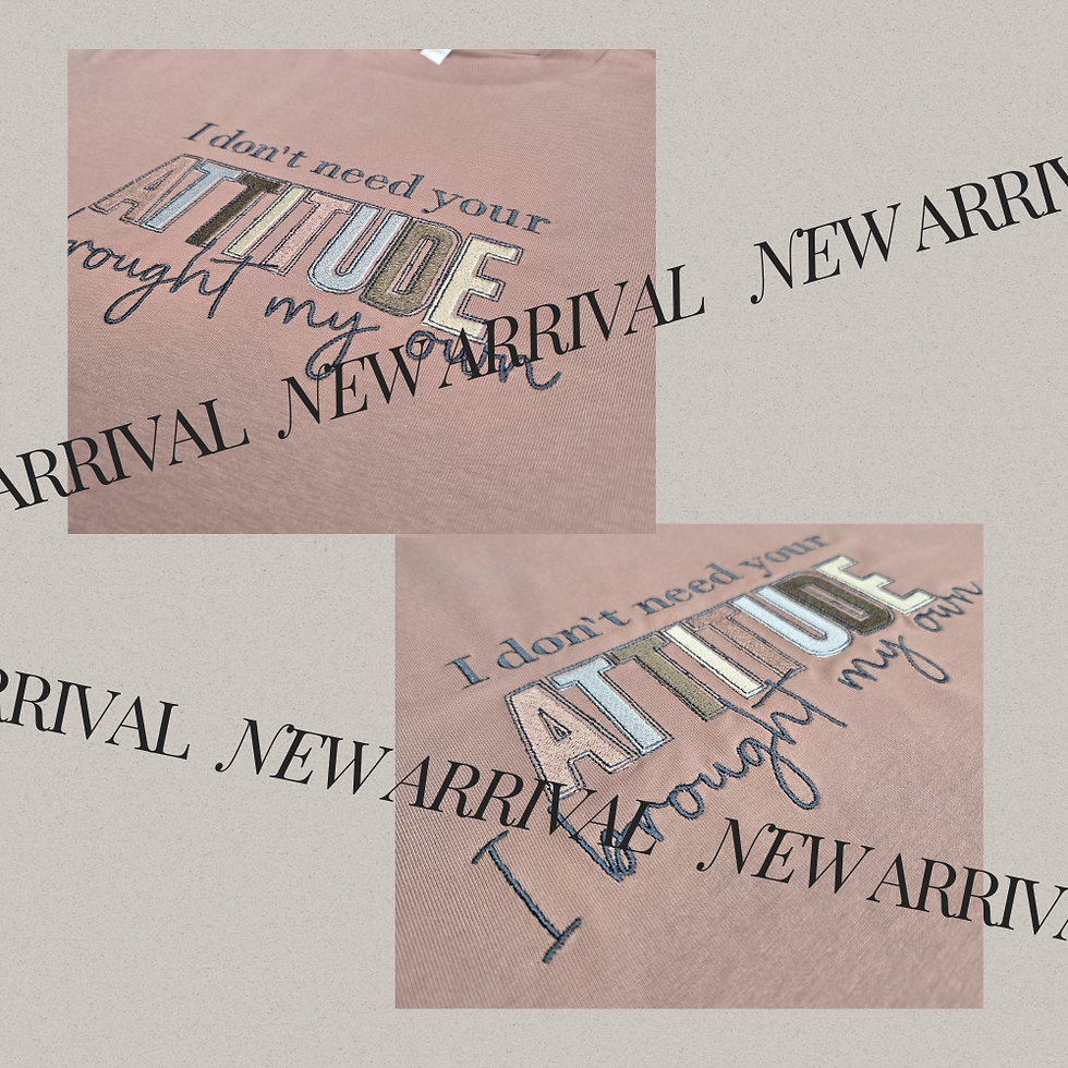 Thumbnail: “Attitude” Embroidered Classic Tee – Statement Tee