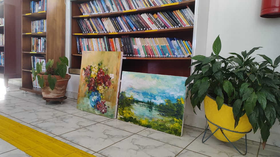 Algumas das telas pintadas pelo médium. Monet e Renoir.