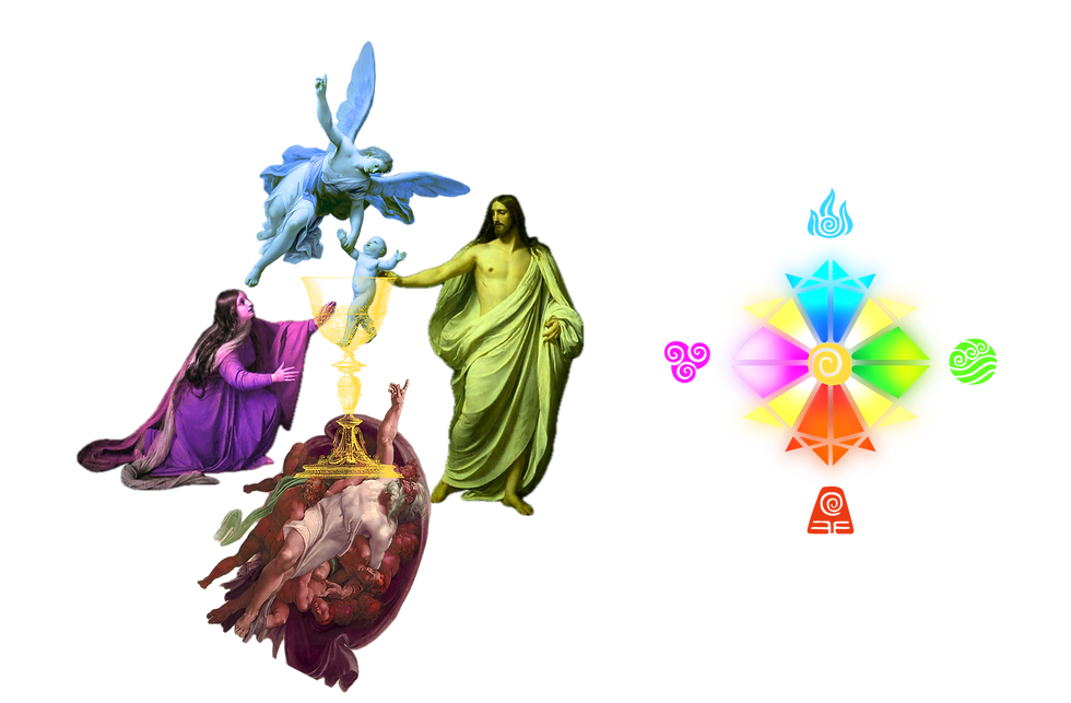 Magenta Goddess (Michelle) & Green God (Christopher) - Sith Cross