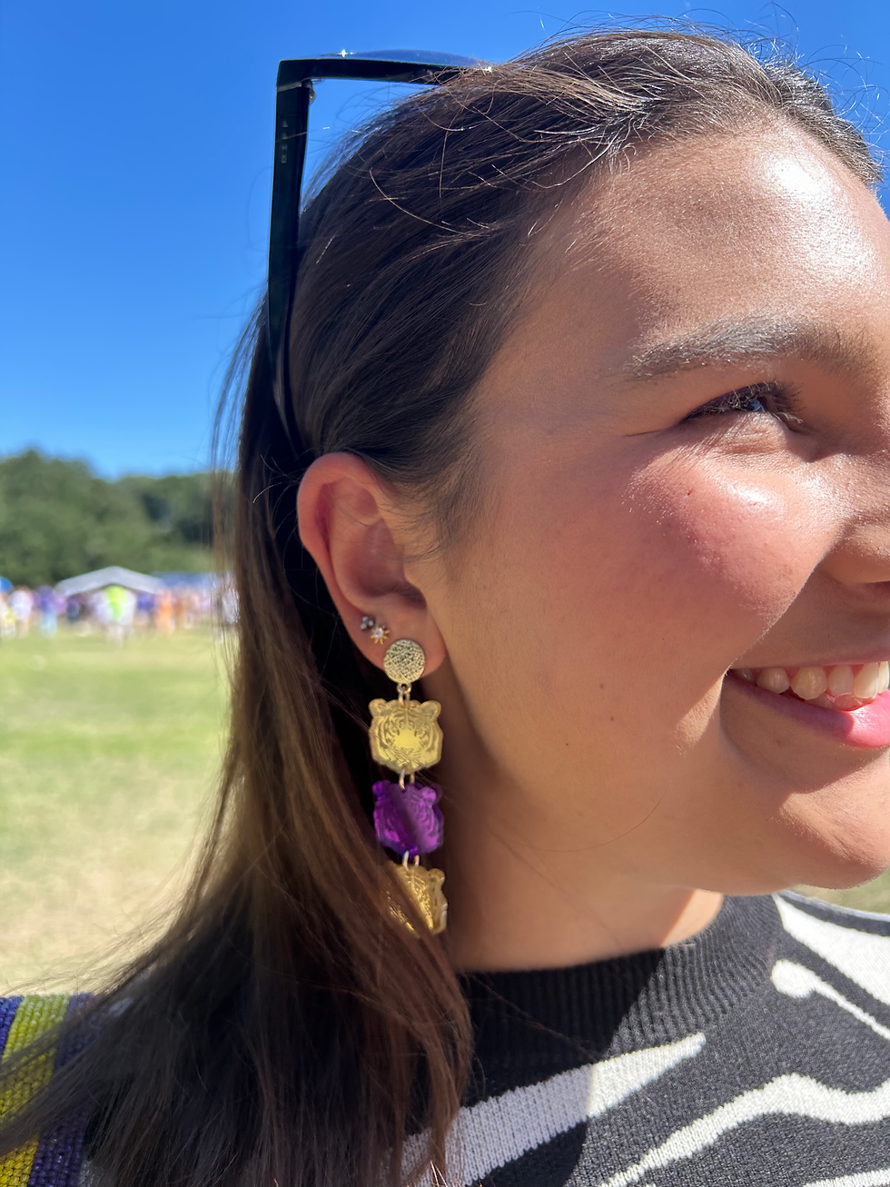 Thumbnail: Mirrored Tiger Drop Earrings