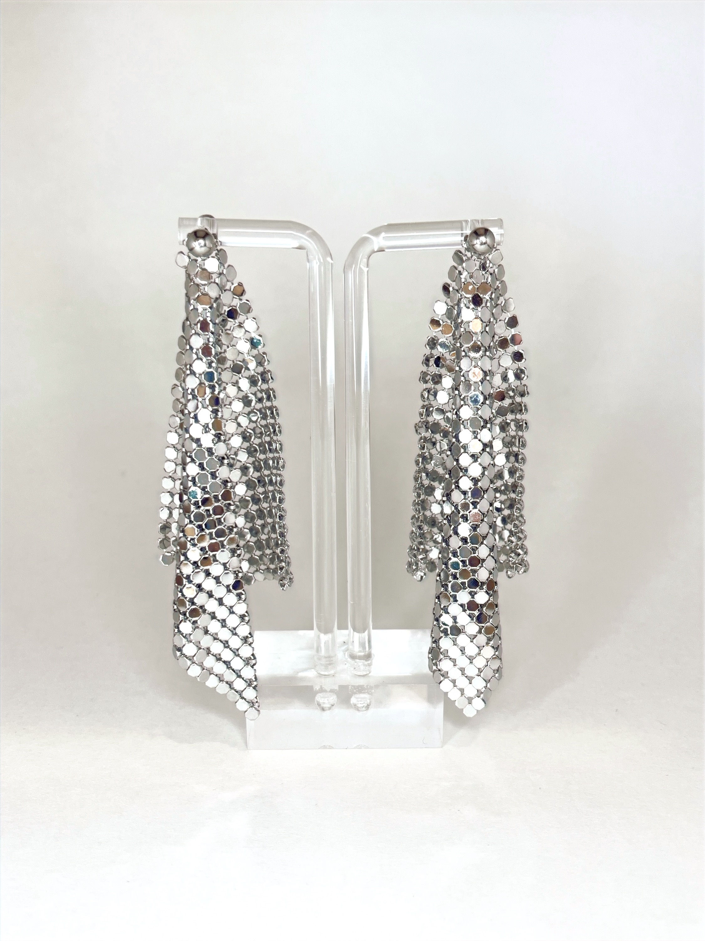 Silver Mesh Earrings