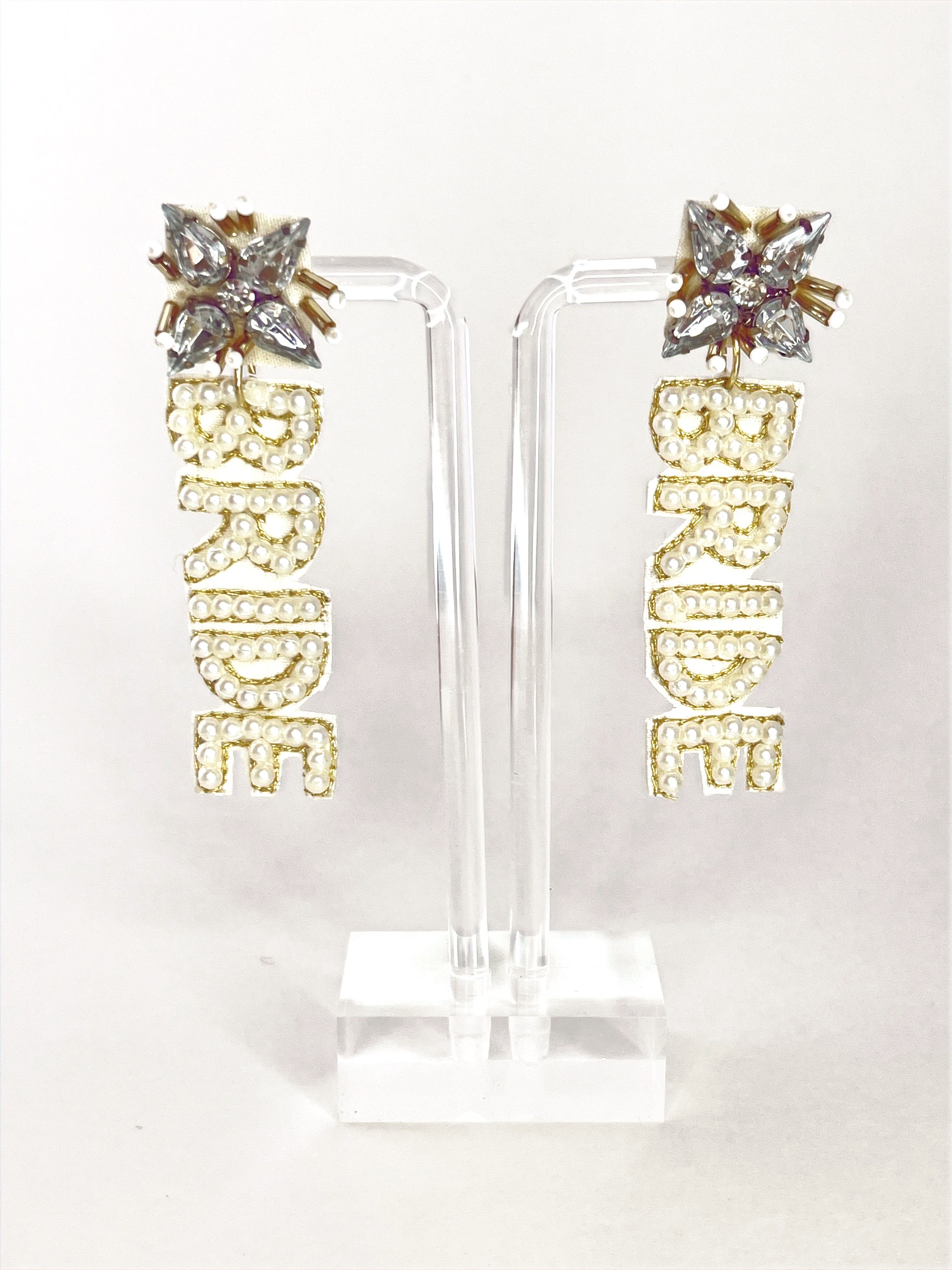 Pearl Bride Beaded Earrings