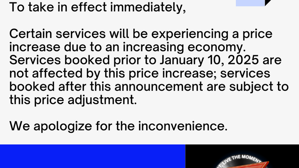 Service Price Increase