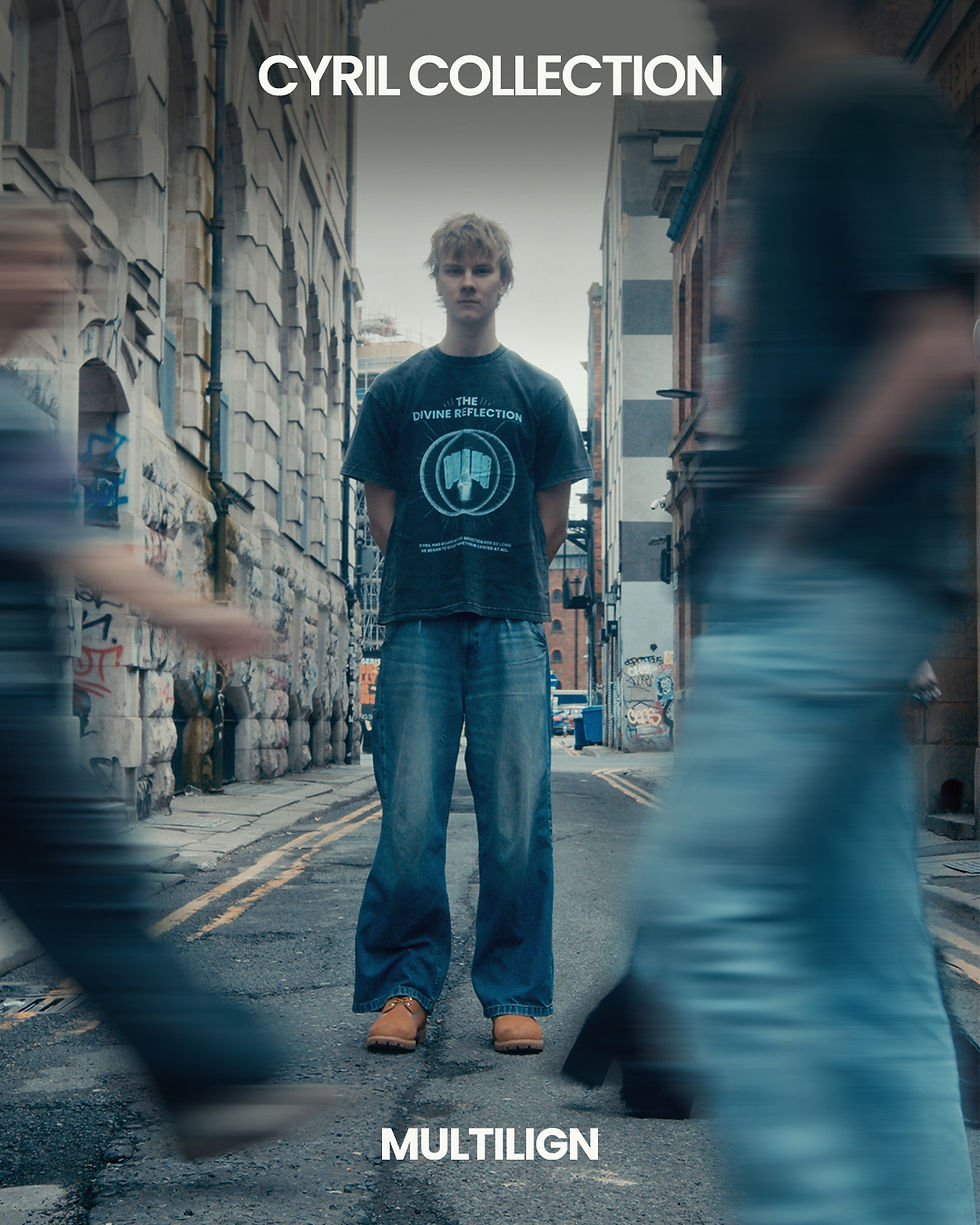 Thumbnail: Cyril's Divine Reflection - Snow Washed Oversized Cotton T-Shirt