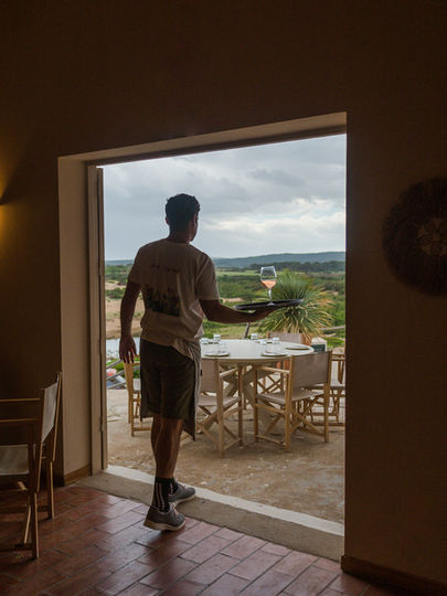 Terraza con vistas a la playa en Casa Tirant Menorca
