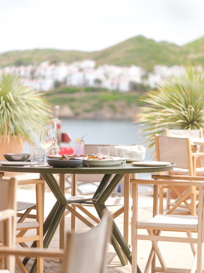 Terraza con vistas a la playa en Casa Tirant Menorca