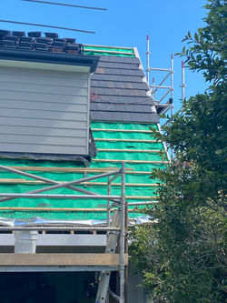 During, East Lindfield Re-Roof. Monier Flat Shingle Tiles in Colour Peak