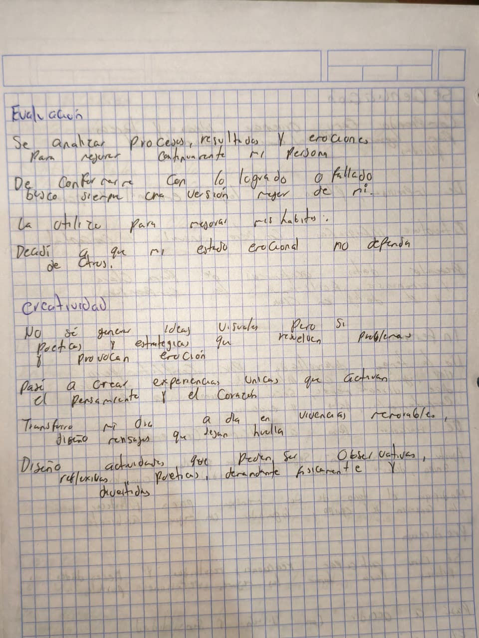 Evaluación y Creatividad