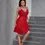 Thumbnail: V Neck Backless Red Sleeveless Dress