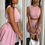Thumbnail: Pink Two -Piece Skirt Set 