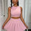 Thumbnail: Pink Two -Piece Skirt Set 