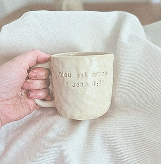 Tasse avec verset de la Bible