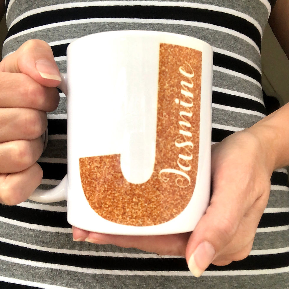 Glitter Initial Mug