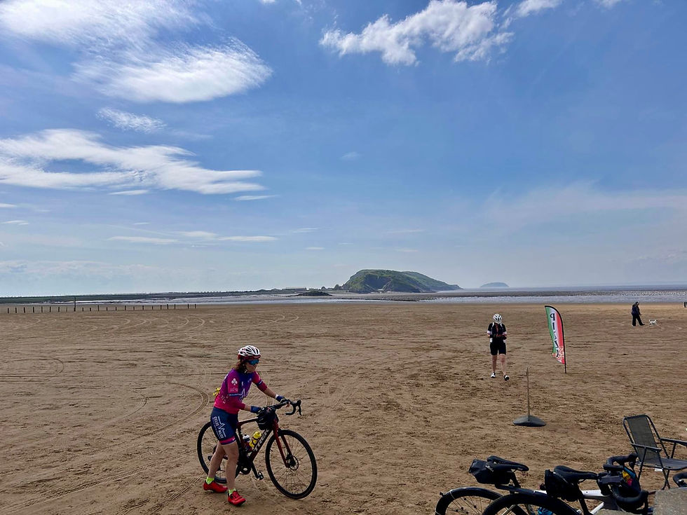 Weston Beach with view of Brean Down