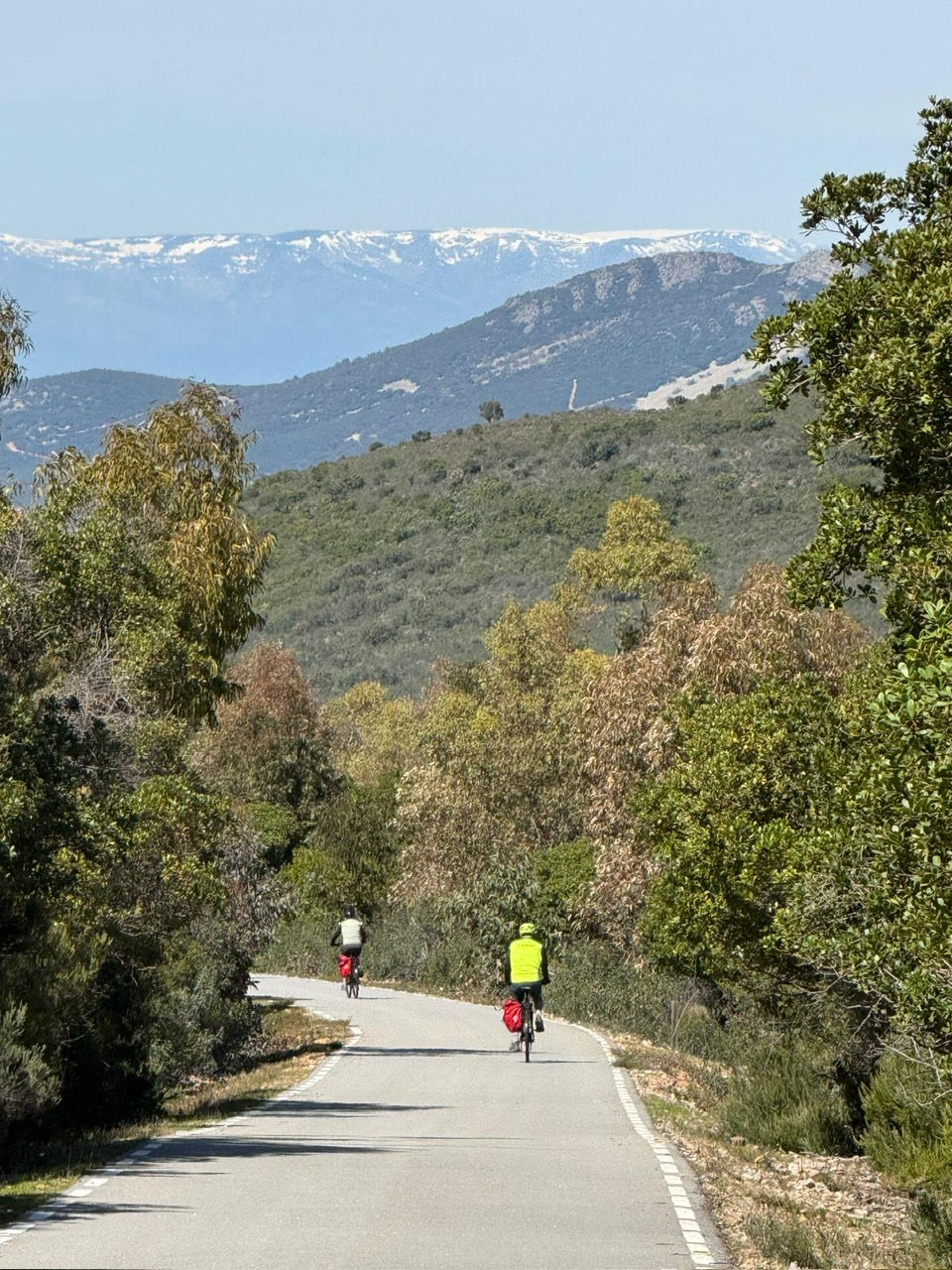 beautiful roads and snowcapped mountain range
