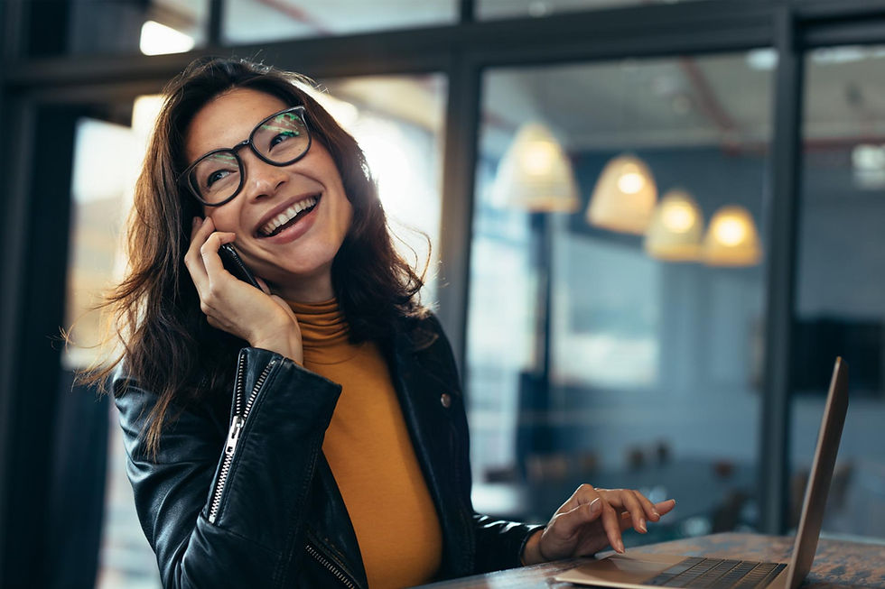 Woman on phone sized for website