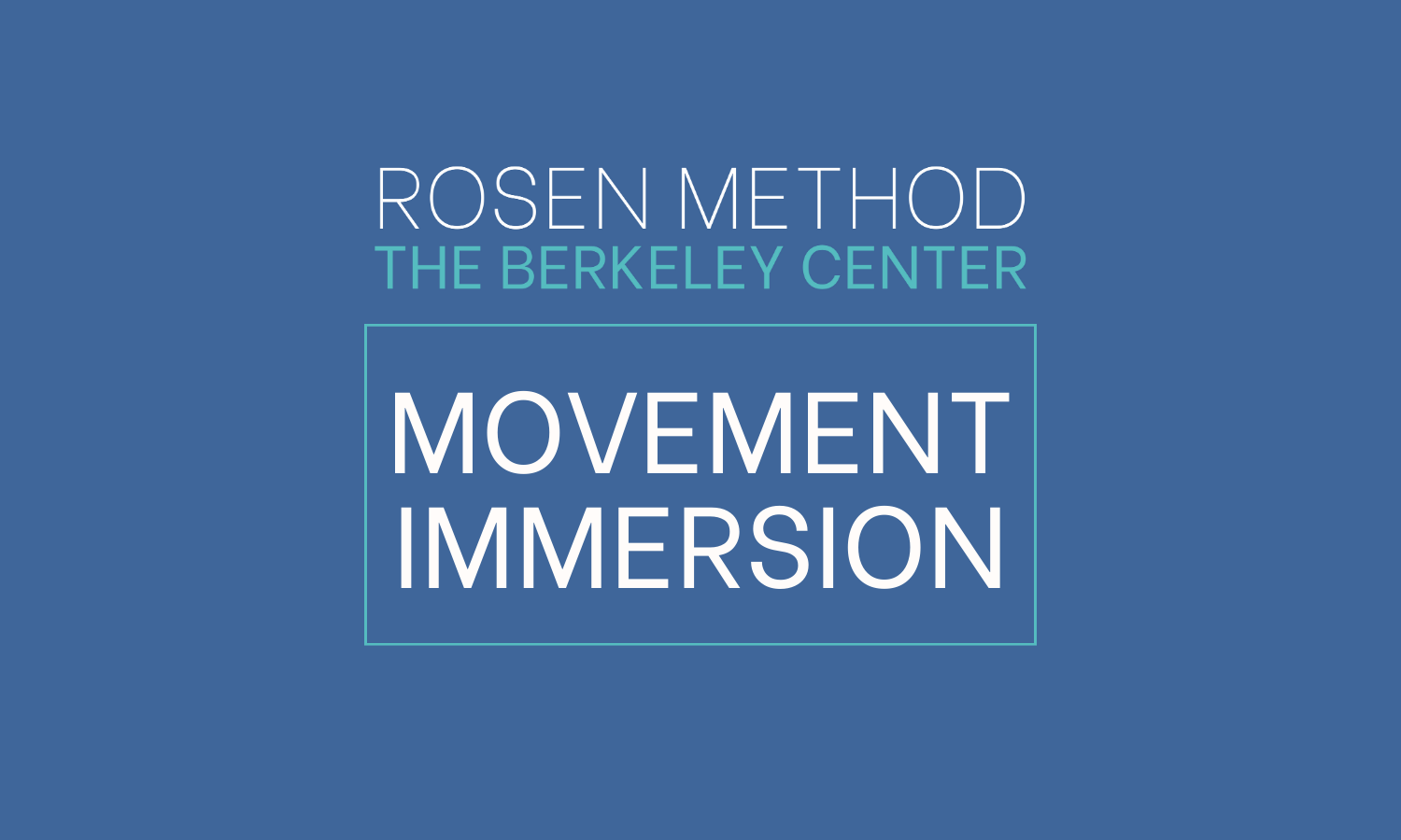 In Person Movement Intensive, April 7-11, 2026
