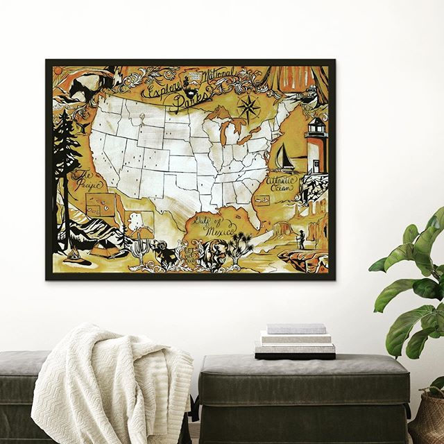 Miniatura: Mapa del Parque Nacional pintado a mano