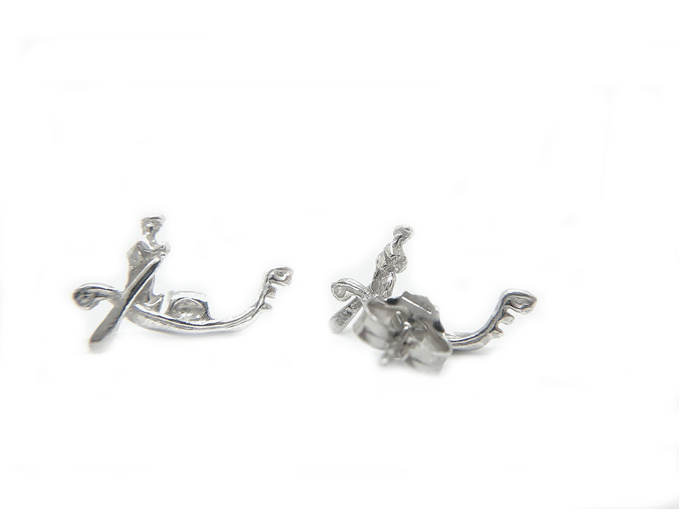 Orecchini a lobo Gondola Veneziana in Argento 925, lucidi