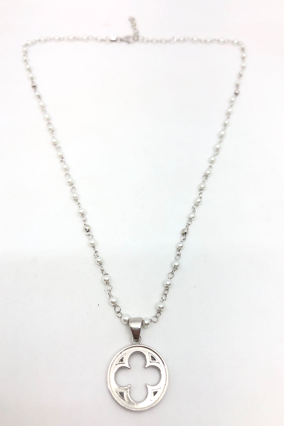 Collana con perline piccole e Rosone Veneziano in stile Gotico Fiorito