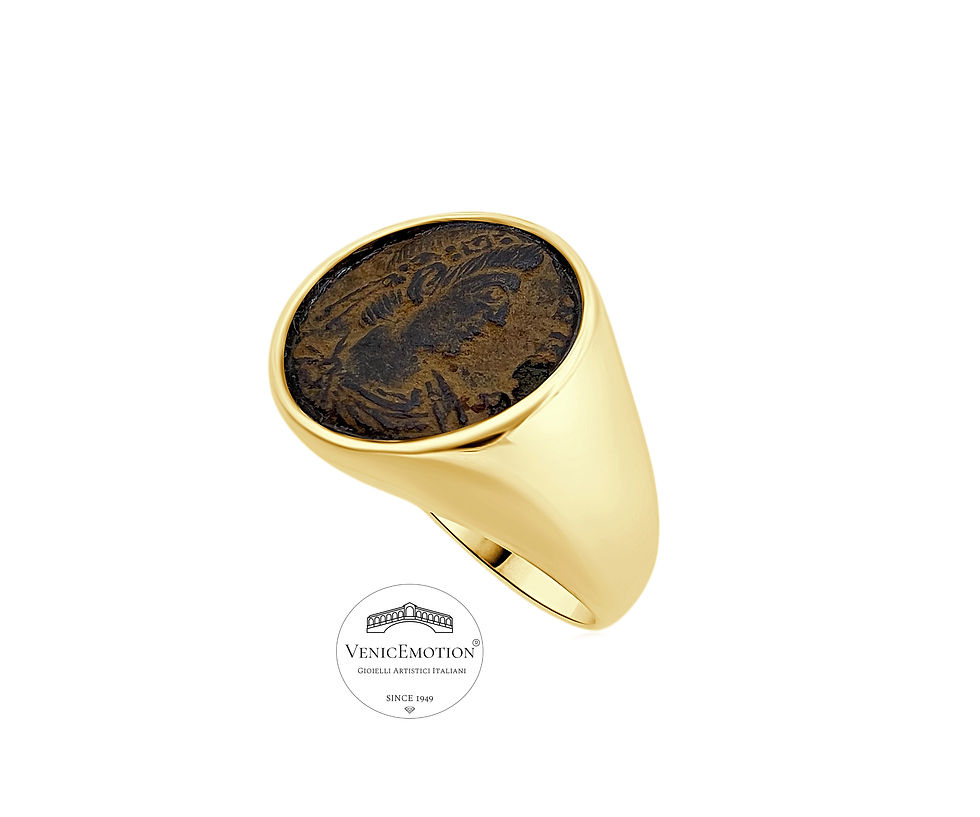 Anello Chevalier oro moneta romana originale