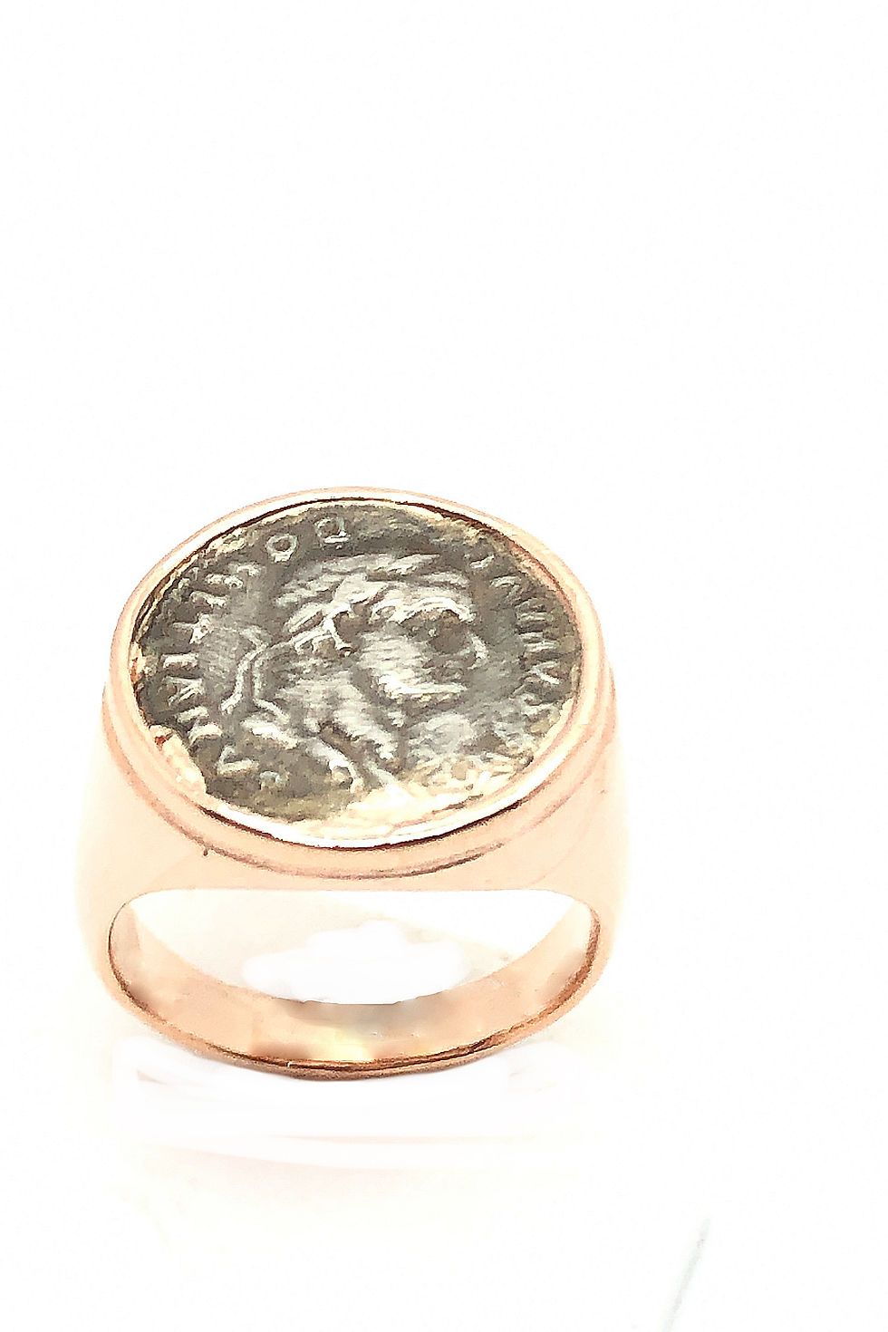 Anello Chevalierin argento 925 rosée con moneta romana