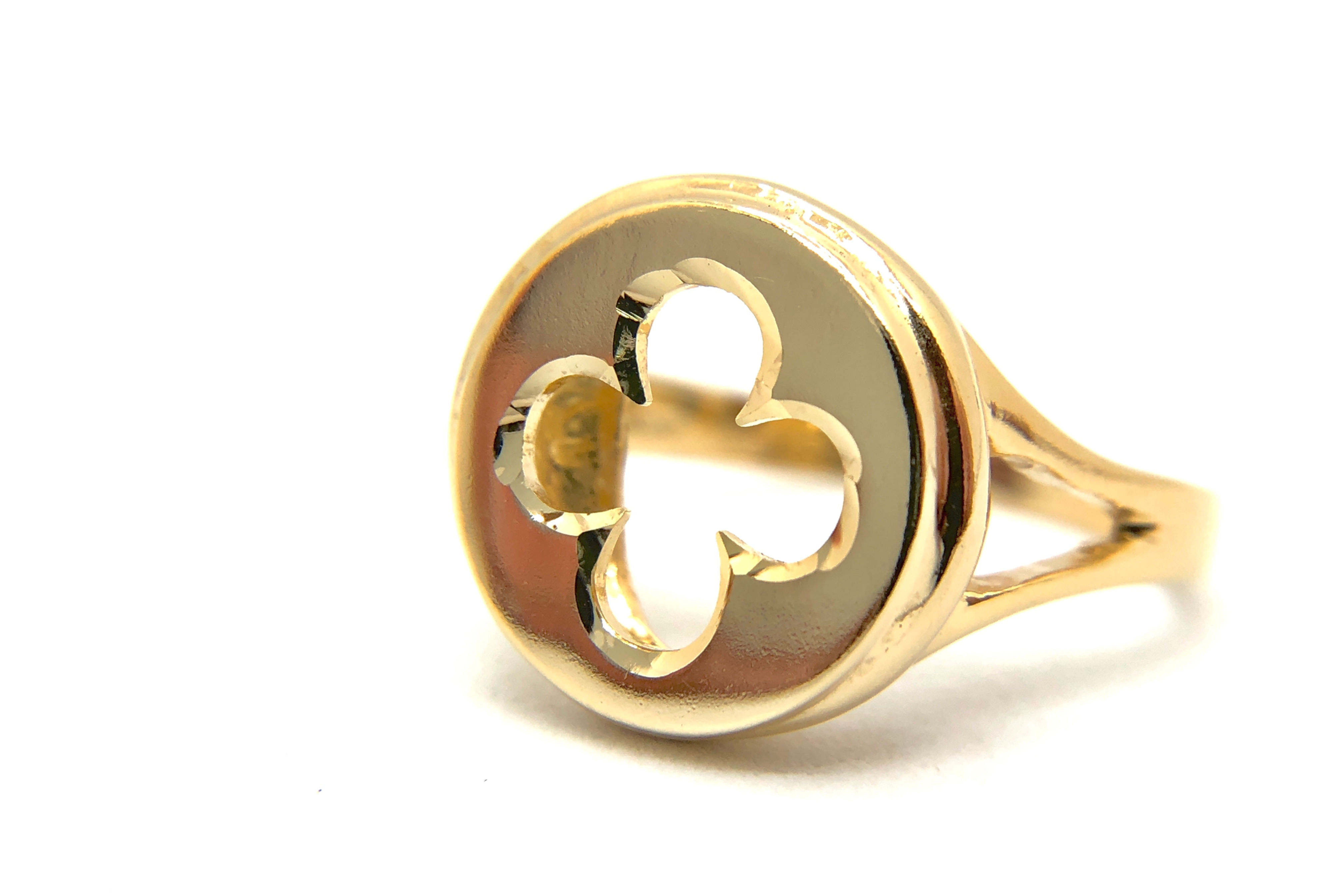 Anello "Chevalier" in stile Gotico Fiorito Veneziano in Oro 18 Kt.