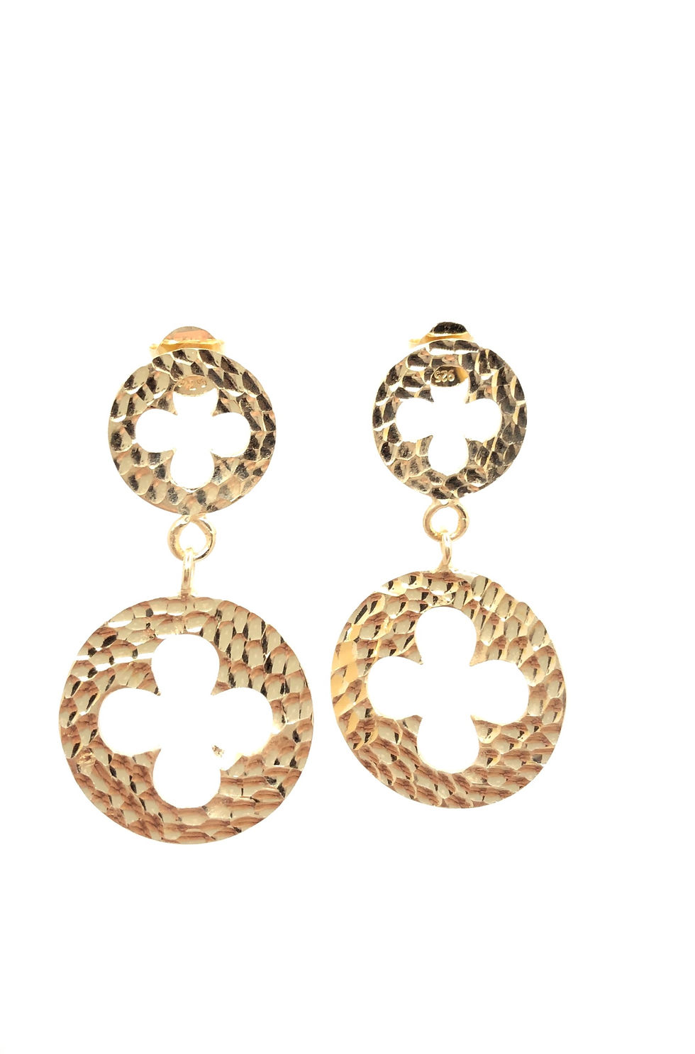 Orecchini pendenti con Rosoni Veneziani in stile Gotico fiorito diamantati