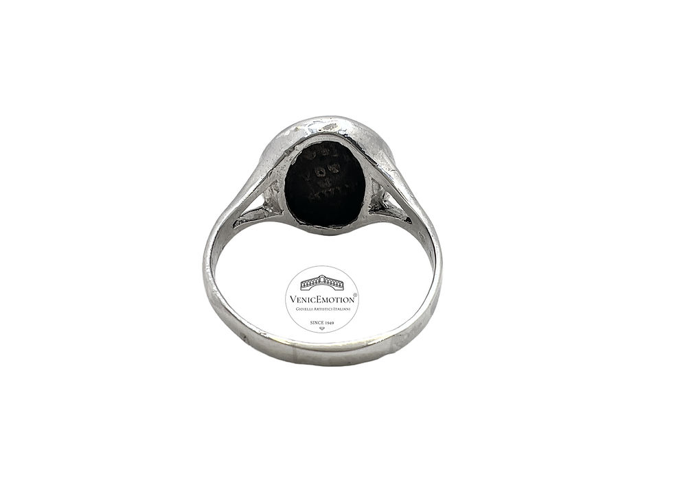 Miniatura: Anello Chevalier elegante in argento 925 con moneta originale antica Romana