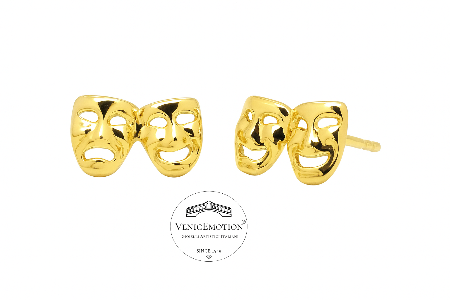 recchini “Tragedia & Commedia” Veneziana – Oro 9 kt, png