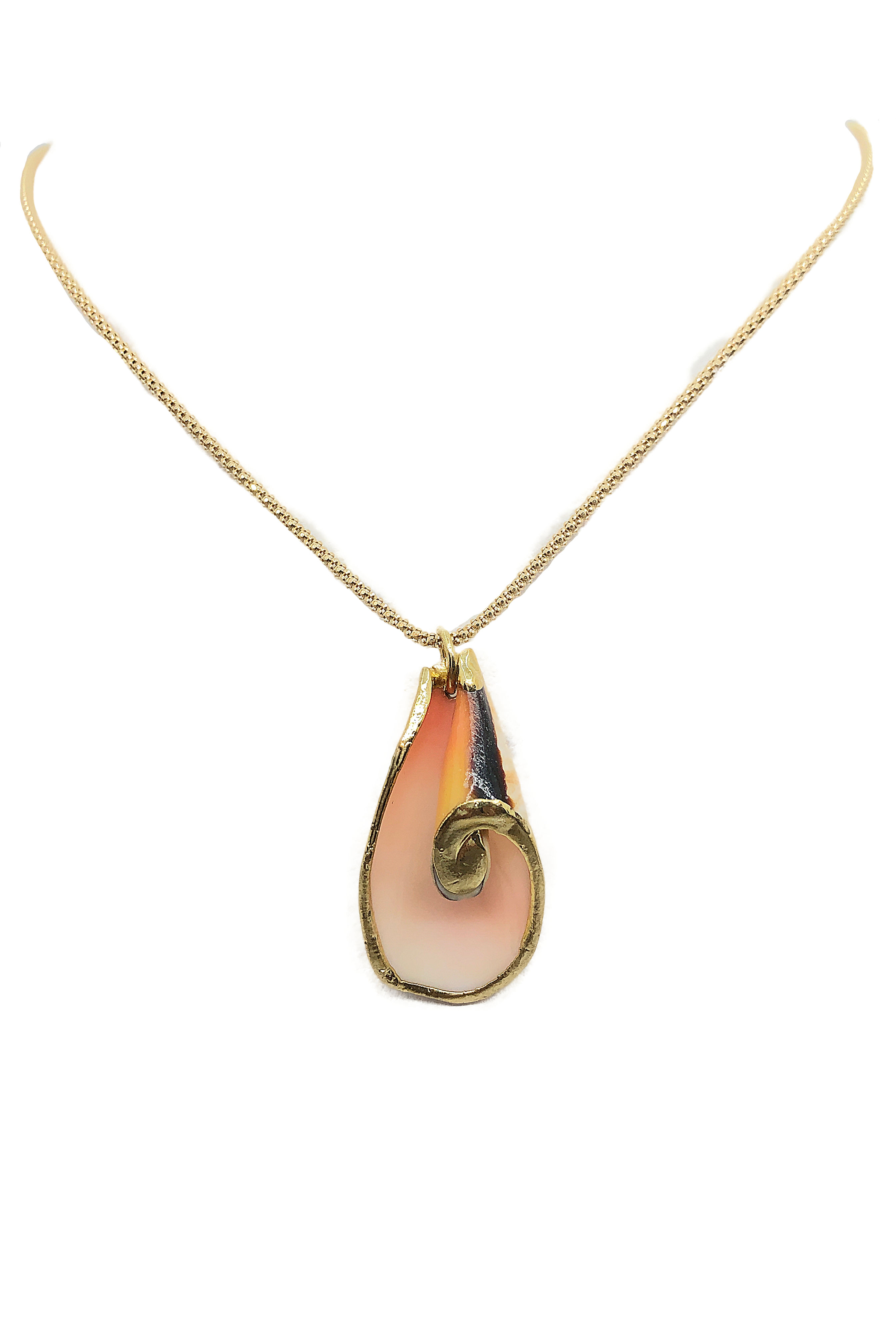 Ciondolo Caraibi con conchiglia spirale naturale e Argento 925