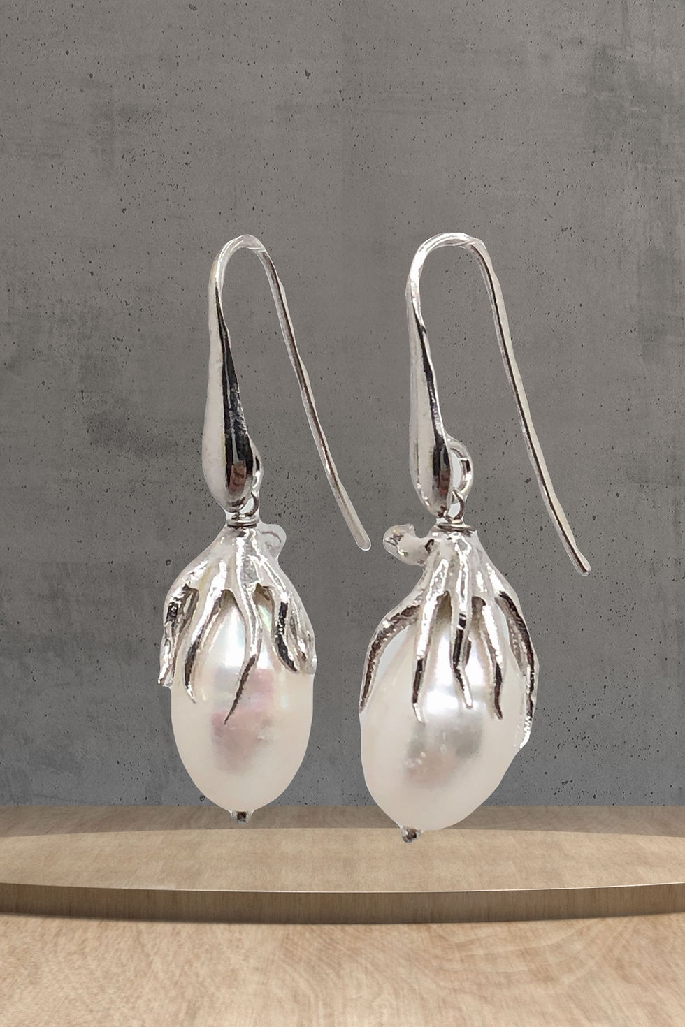 Miniatura: Orecchino pendente Polipetto in argento 925 con Perle naturali di acqua dolce