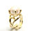 Thumbnail: Anello con perla barocca tonda naturale, incastonata su montatura in argento 925 dorata .