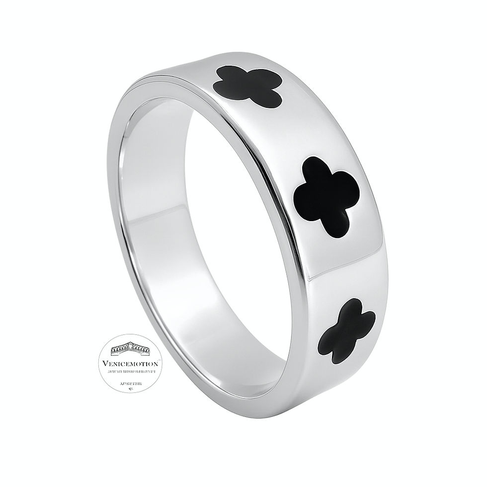 Fede Veneziana in oro bianco con rosoni in stile gotico fiorito, jpg