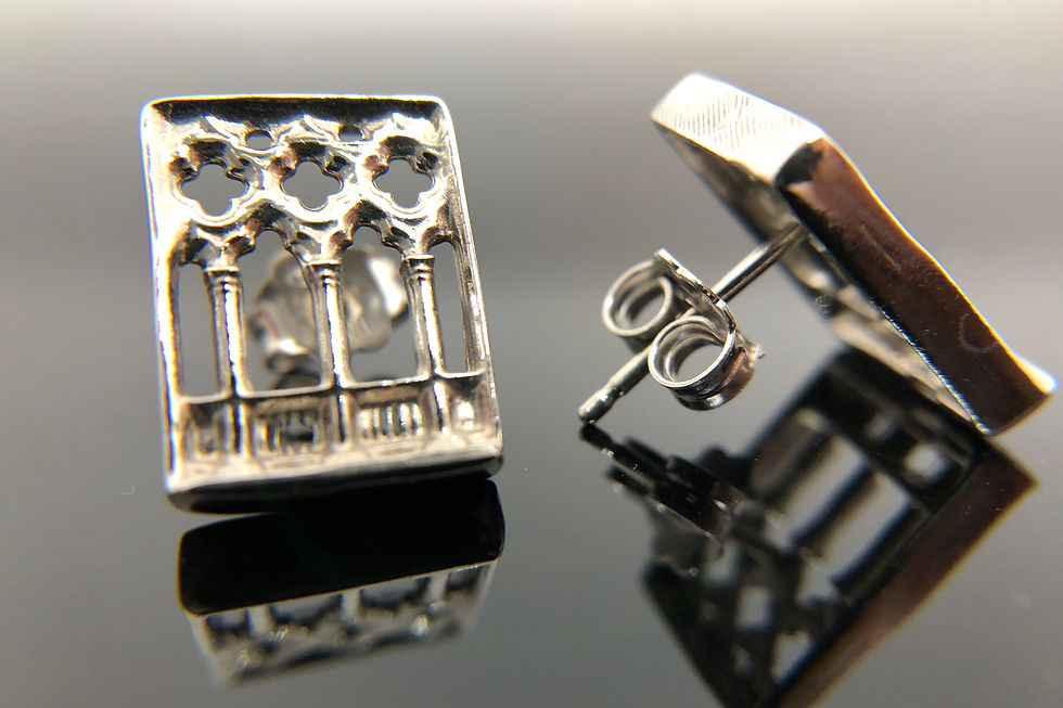 Miniaturbild: Orecchini finestra Trifora Veneziana in stile Gotico fiorito