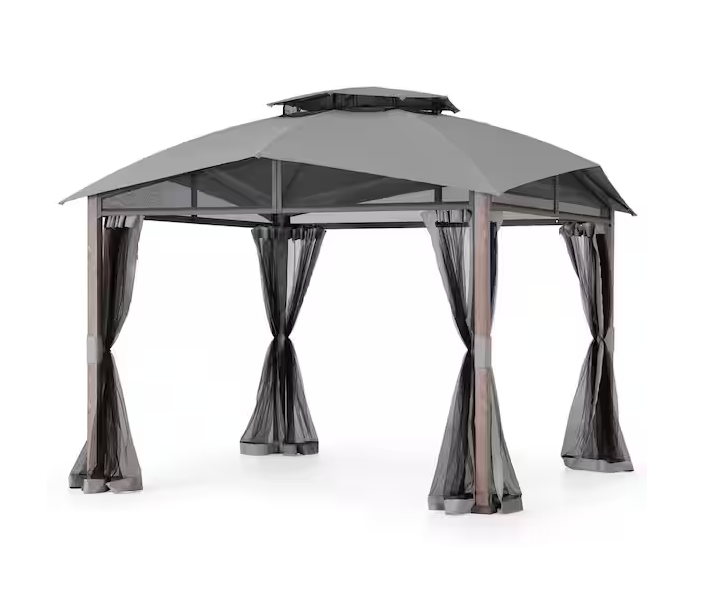 Hillsdale 12 X 12 Grey So Top Gazebo With Netting service image