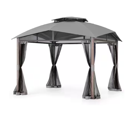 Hillsdale 12 X 12 Grey So Top Gazebo With Netting service image