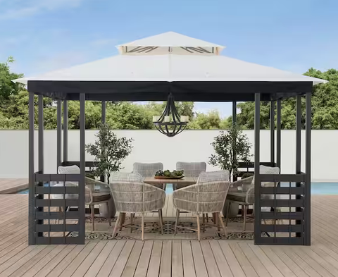 Summercove Brook Park 11 X 13 White 2-tier Gazebo service image