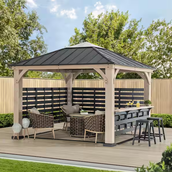 Cameron 11 X 11 Cameron Cedar Wood Hot Tub Gazebo service image