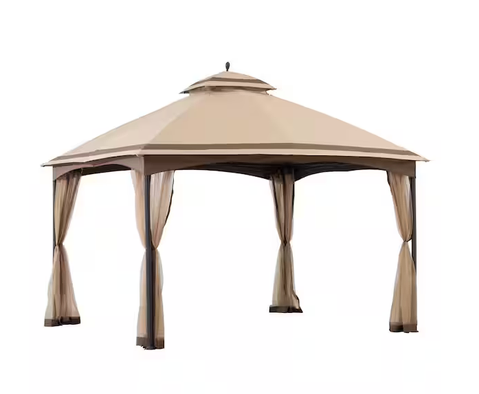 Adair 105 X 13 Tan And Brown 2-tier Steel Gazebo service image