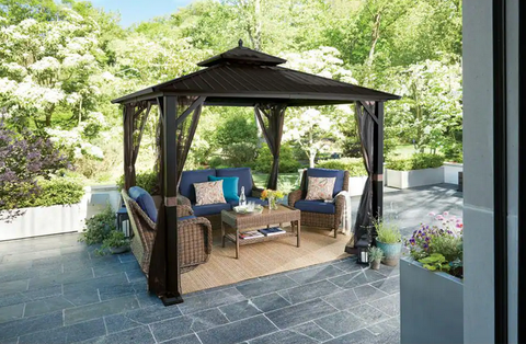 10 X 10 Holden Outdoor Patio Black Hard Top Galvanized Steel service image