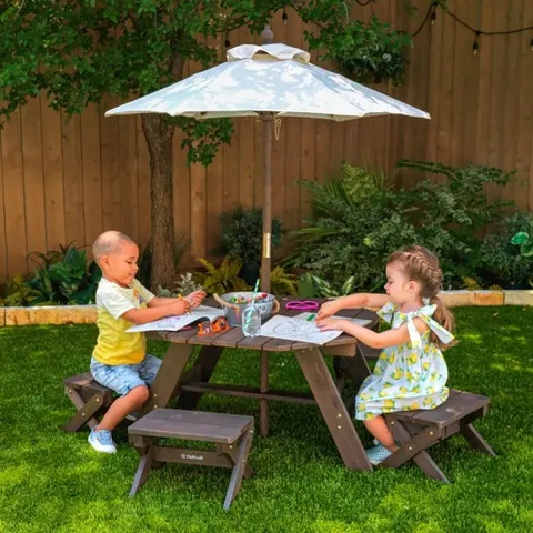Octagon Table, Stools Umbrella Set service image