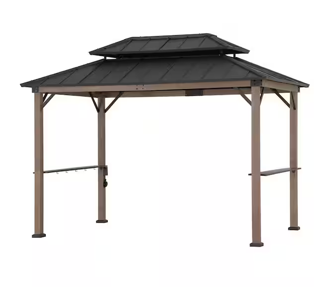 8 X 12 Hammered Brown Churchill Cedar Framed Grill Gazebo service image