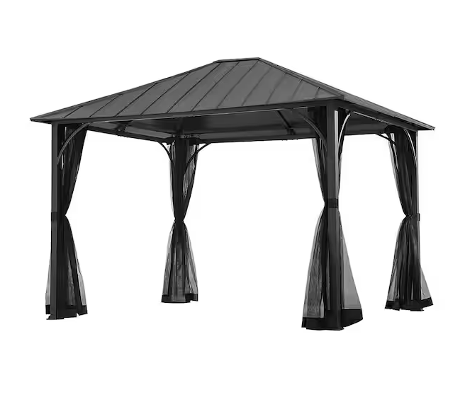 Black 11- X 13- Screened Outdoor Gazebo service image