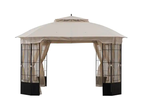Harlem 11 X 13 Steel Gazebo With Beige Canopy service image