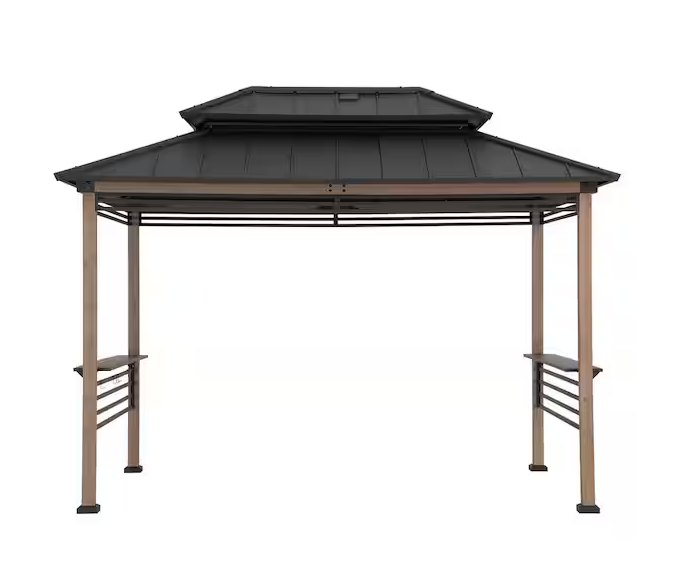 8 X 12 Hammered Brown Aspen Cedar Framed Grill Gazebo service image