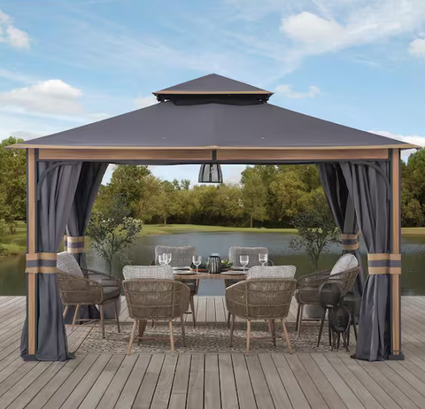 Roberts 11 X 13 Dark Gray 2-tier Gazebo service image