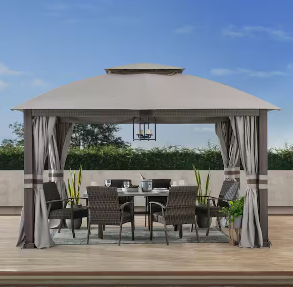 Summercove Fiona 11 X 13 Light Gray 2-tier Gazebo service image